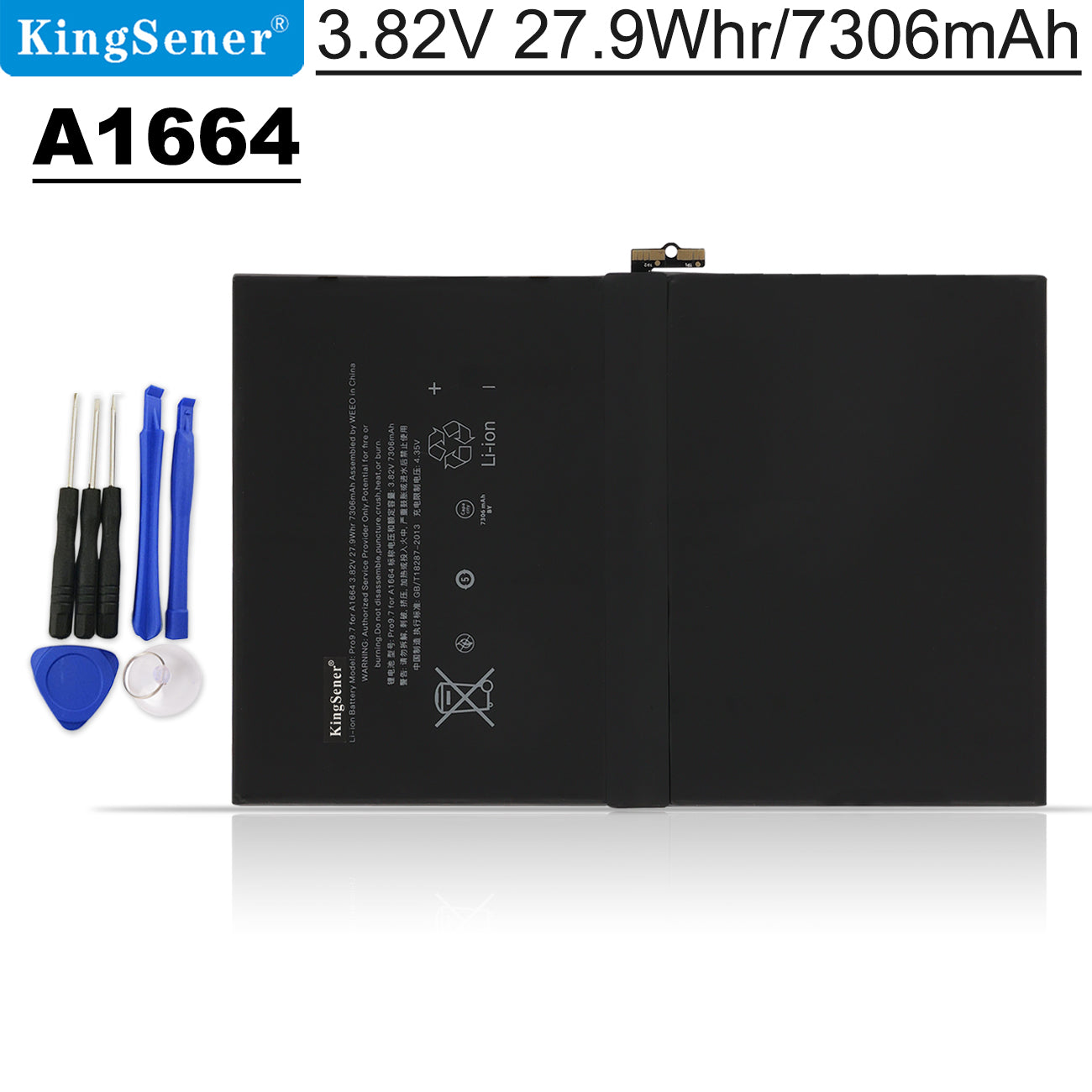 Apple iPad7 Pro 9.7 inch A1664 A1673 A1674 Battery 7306mAh