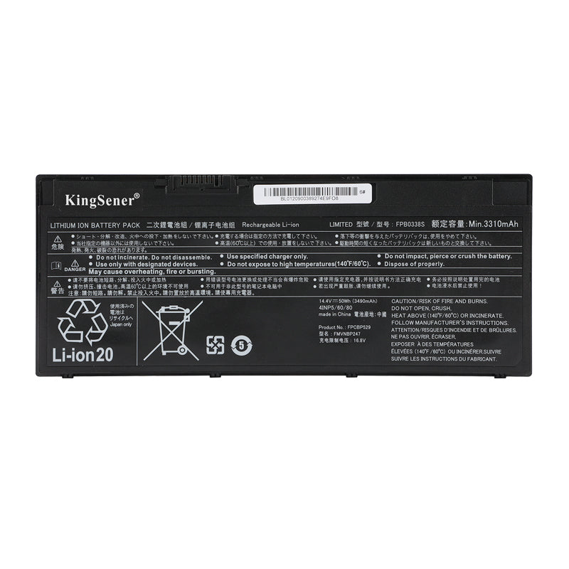 富士通LifeBook T937 T938 E548 E558 U747 U757 电池FPB0338S - 14.4V
