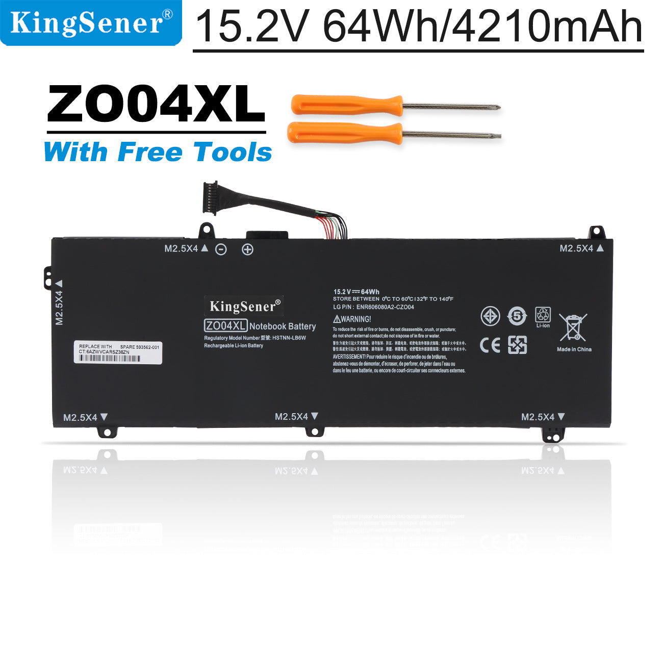 ZO04XL Battery for HP ZBook Studio G3 G4 — 15.2V 64Wh Replacement