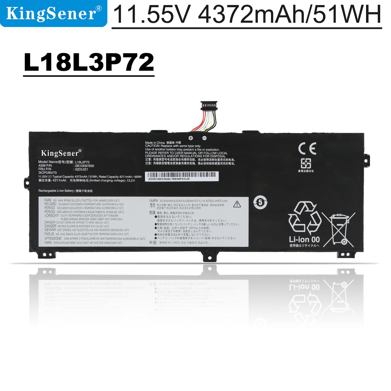 L18L3P72 Laptop Battery For Lenovo ThinkPad X13 Yoga 1st Gen