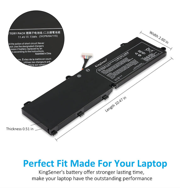 Batteria PC50BAT-3 11,4V 73Wh - Compatibile Con SYSTEM76 Oryx Pro 6, SCHENKER Key 15 E Altri - Foto 8