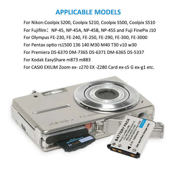 Kingsener Camera Battery LI-40B For Olympus FE-230 FE-240 FE-250