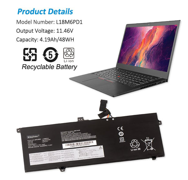 Kingsener L18M6PD1 ノートパソコンのバッテリー交換用 Lenovo ThinkPad X390 X395 X13 第 1  世代シリーズ 02DL017 SB10K97655 02DL018 L18M6PD2 SB10K97656 02DL019 L18C6PD1 ...