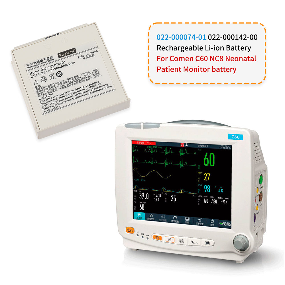 022-000074-01 電池 適用於 COMEN C60 LIV148C3100S01A 生命徵象監測儀電池 14.8V 3100mAh 45Wh