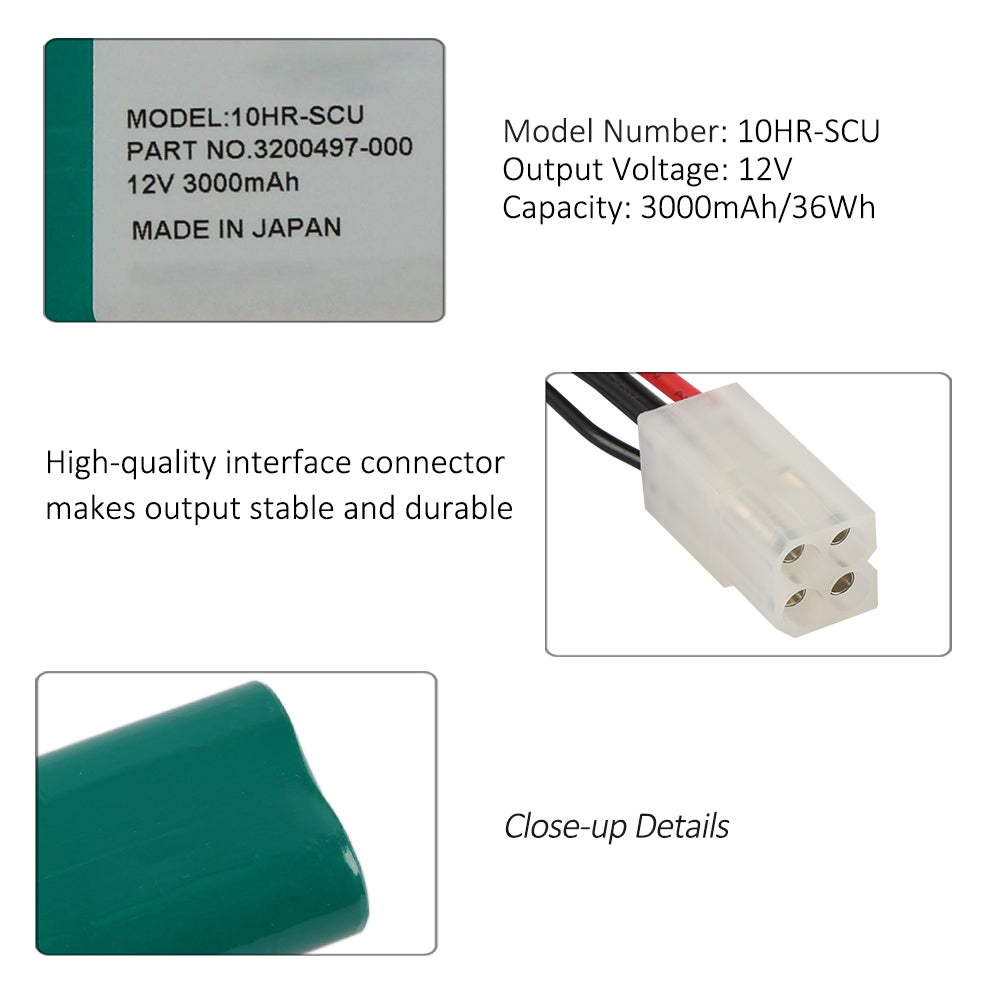 10HR-SCU-12V-3000mAh-Medical-Battery