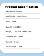 19.5V-11.8A-USB Type C-230W-Laptop-Charger