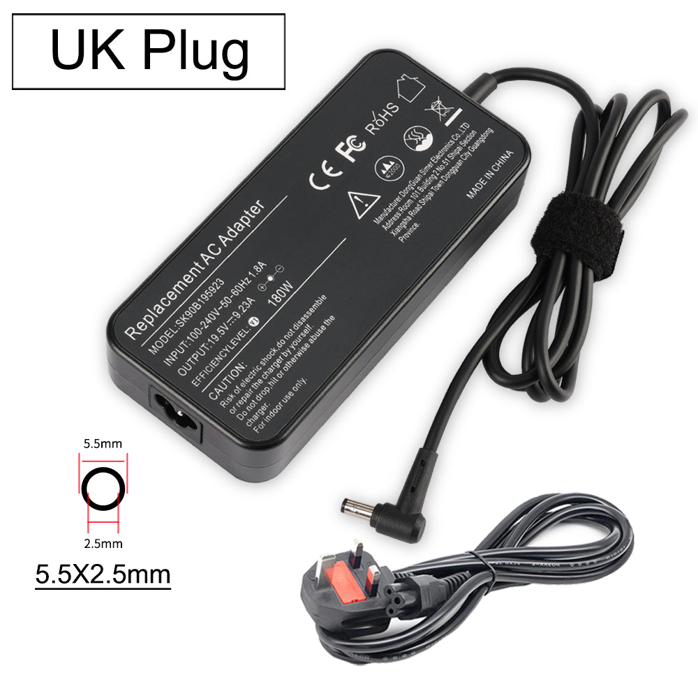 Laptop Charger 19.5V 9.23A 180W For ASUS FX502VM VX7 ZX53VW GL502VM GL5 FX503VM Serie