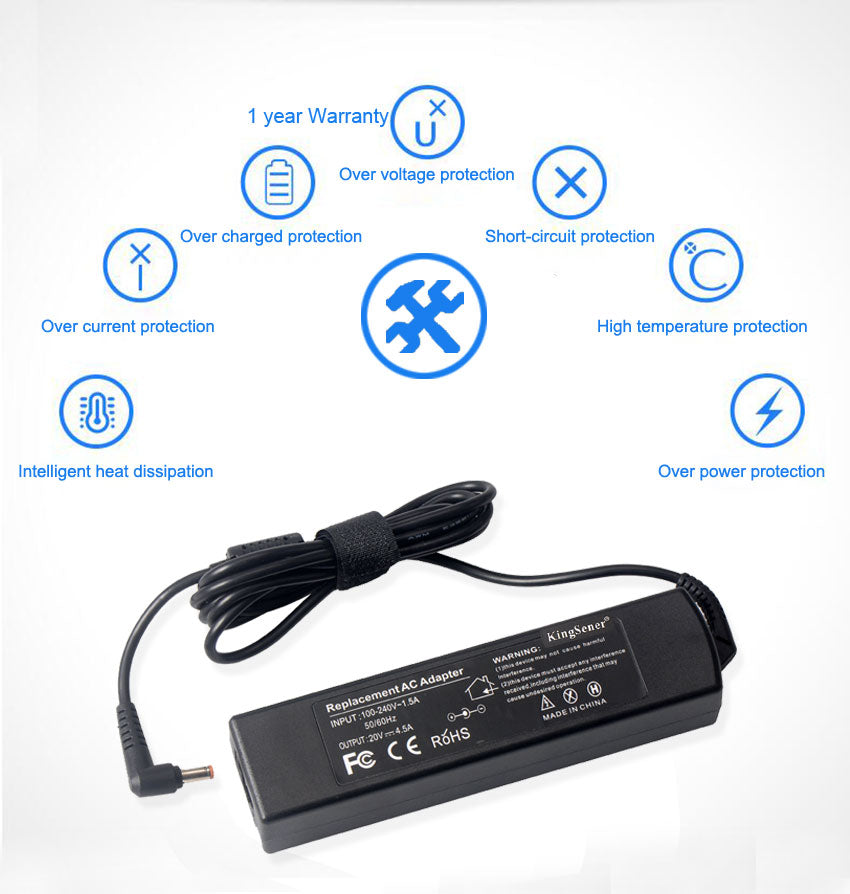 Carregador de laptop 20V 3,25A Tipo C 65W para HP, Lenovo, Dell, Acer, ASUS Adaptador de alimentação Carregador de laptop