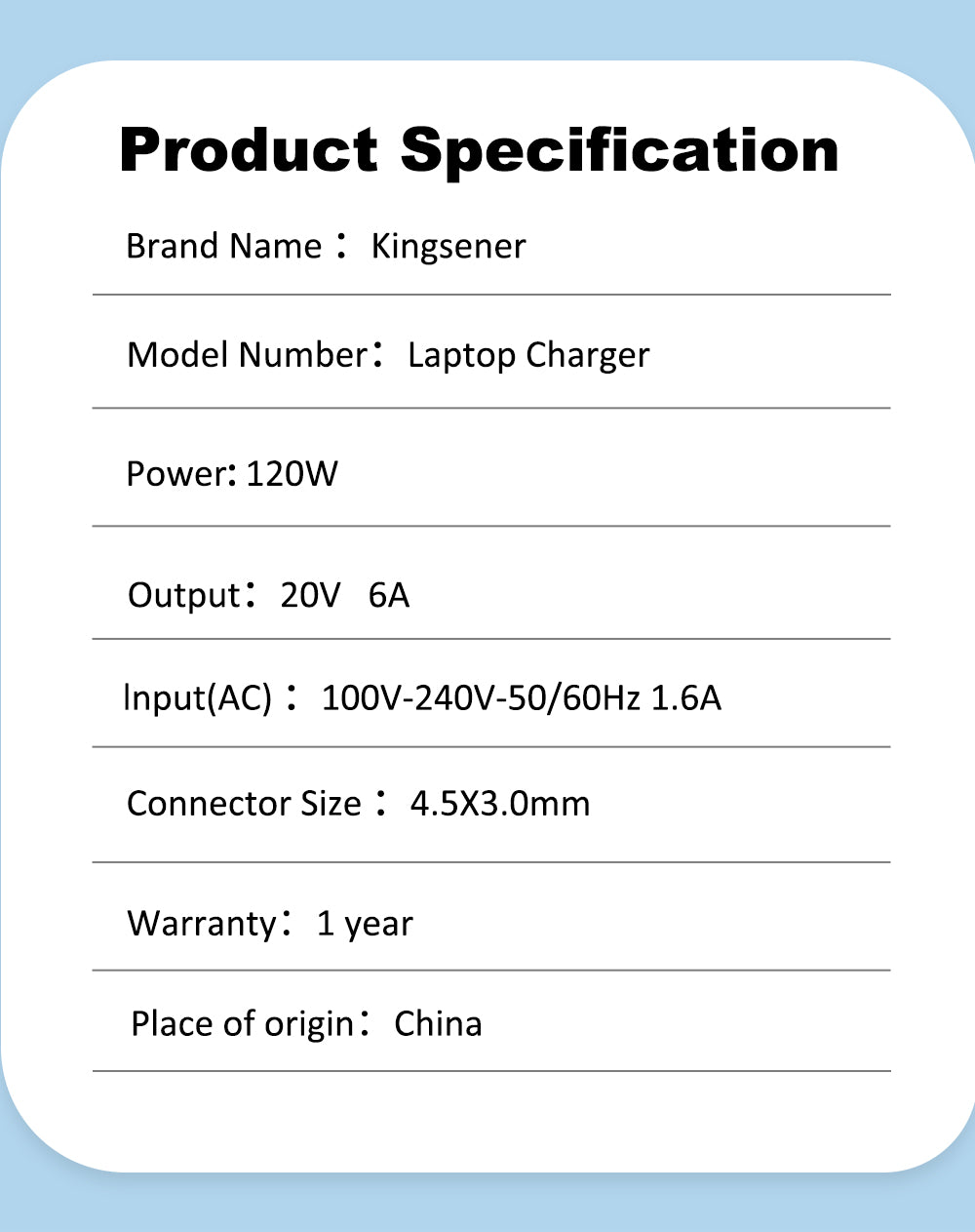 Kingsener 20V 6A 120W 4.5X3.0mm 筆記型電腦充電器，適用於華碩 Zenbook Flip 15 Q528EH Q538EI Q537F Q546F Q547F Q546FD Q547FD Q537FD