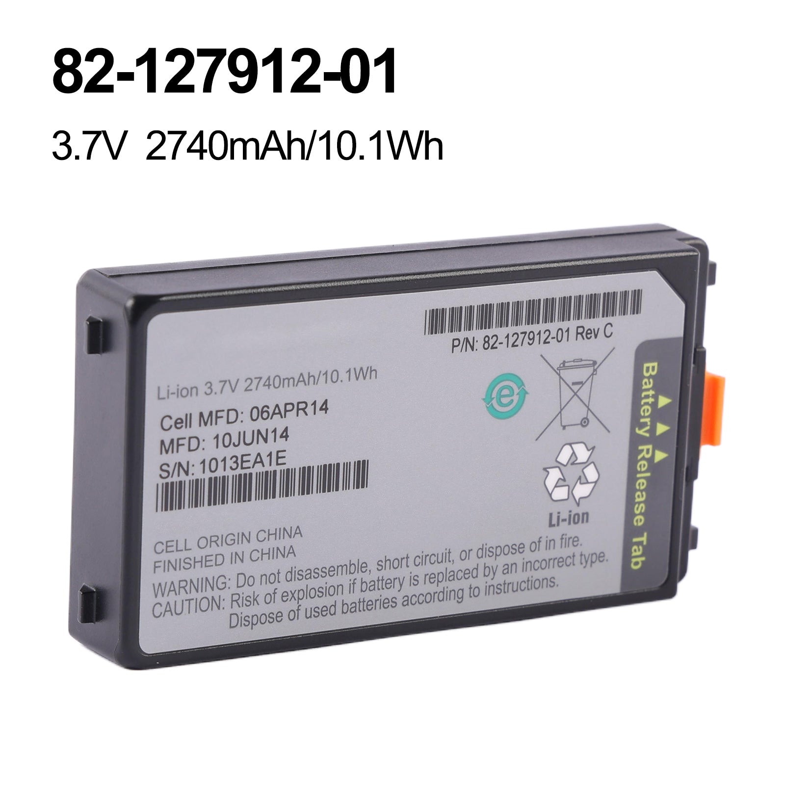 Motorola & Symbol BTRY-MC3XKAB0E, 82-127912-01 Li-ion Battery