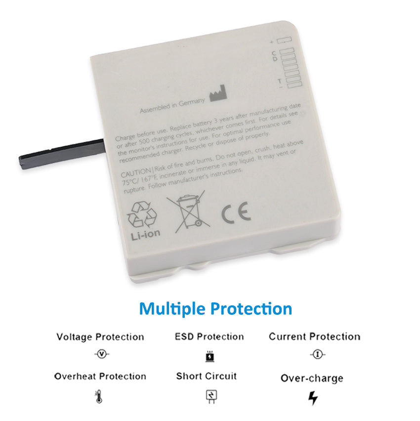 989803196521 電池適用於飛利浦 IntelliVue X3/MX100 453564526811 10.8V 21.6Wh