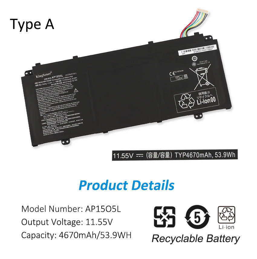 Laptop Battery For Acer Spin 5 SP51352N Series 53.9WH 11.55V