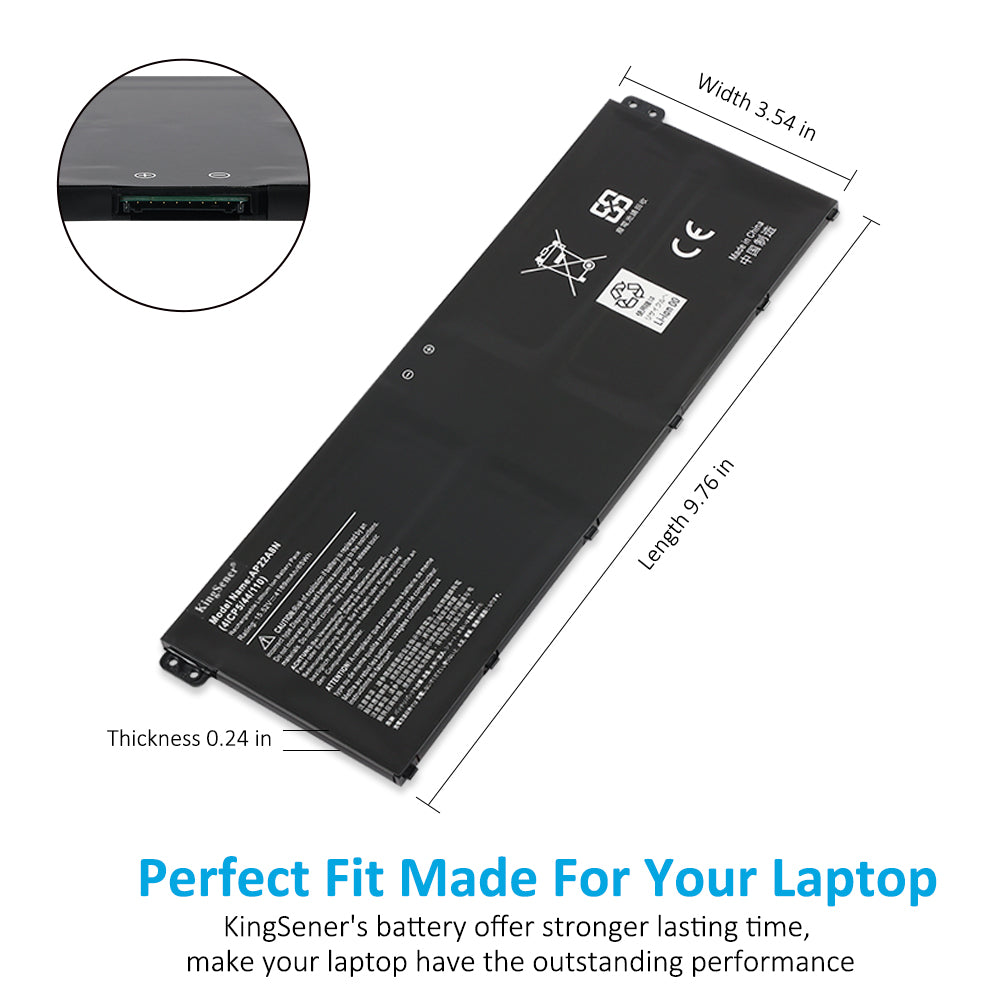 KingSener AP22A8N 筆記型電腦電池，適用於 Acer Swift Go SFG14-71 SFG14-71T SFG14-72 SFG14-41 TravelMate P2 TMP214-55 TMP214-55-TCO TMP216-51-TCO TravelMate P4