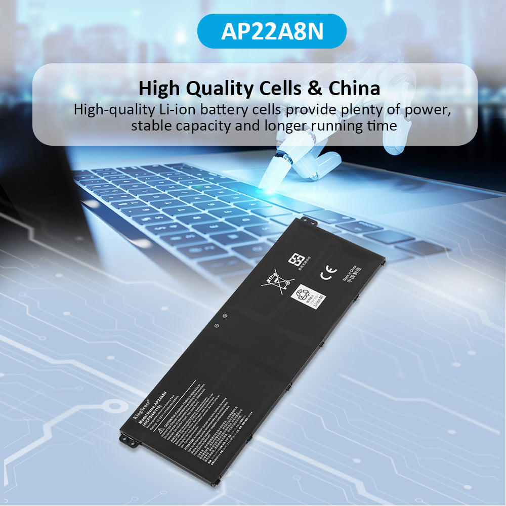 KingSener AP22A8N 筆記型電腦電池，適用於 Acer Swift Go SFG14-71 SFG14-71T SFG14-72 SFG14-41 TravelMate P2 TMP214-55 TMP214-55-TCO TMP216-51-TCO TravelMate P4