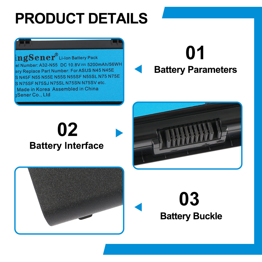 ASUS-A32-N55-10.8V-5.2Ah-Laptop-Battery