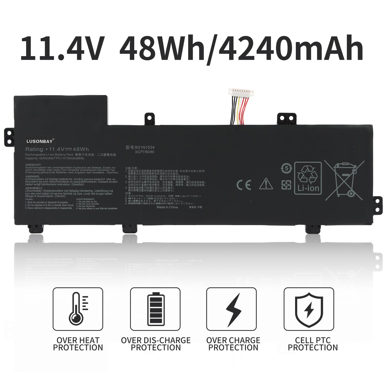 ASUS-B31N1534-11.4V-48WH-Laptop-Battery-LUSONBAY
