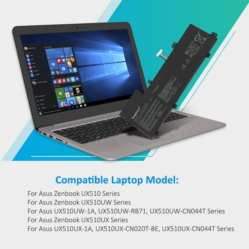 KingSener B31N1534 ラップトップ バッテリー Asus Zenbook UX510 UX510UW UX510UX UX510UX-CN020T-BE シリーズ 11.4V 48Wh