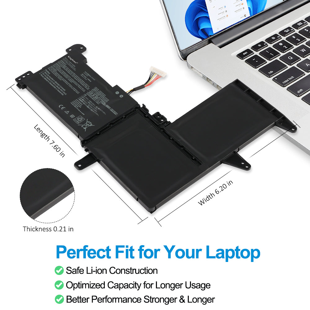 ASUS B31N1637 replacement Li-Polymer laptop battery 11.52V 42Wh 3653mAh for long lasting working performance