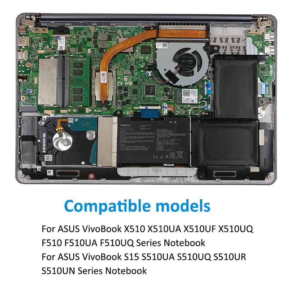 ASUS B31N1637 replacement Li-Polymer laptop battery 11.52V 42Wh specs 11-pin interface with metal buckle