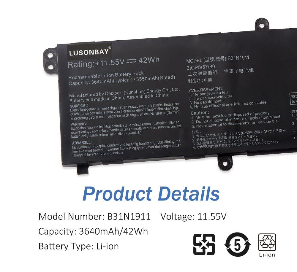 ASUS-B31N1911-11.55V-42Wh-Laptop-Battery