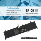 KingSener 全新 C21N1423 筆記本電池 適用於華碩 X302L X302LJ X302LA R301LA F302LJ F302U X302LJ-R4073/R4036H 7.6V 38WH