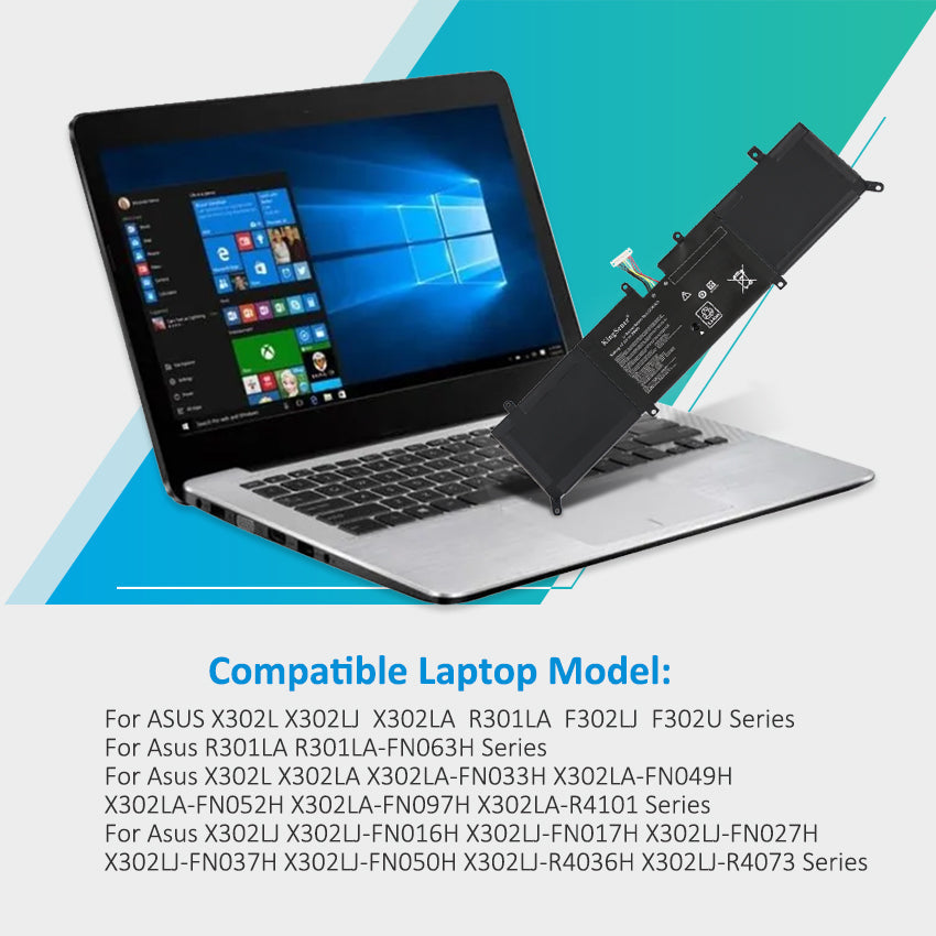 KingSener 全新 C21N1423 筆記本電池 適用於華碩 X302L X302LJ X302LA R301LA F302LJ F302U X302LJ-R4073/R4036H 7.6V 38WH