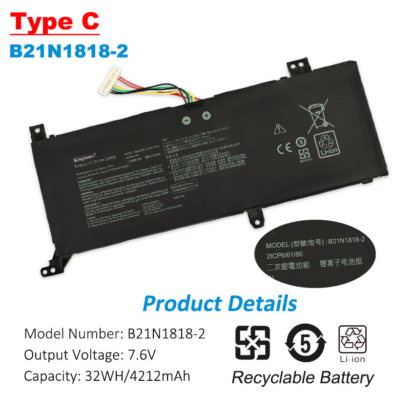 ASUS-B21N1818-2-7.6V-32WH-Battery