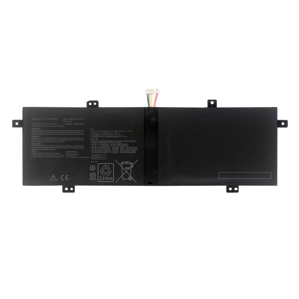 ASUS C21N1833 replacement Li-polymer laptop battery 7.7V 47Wh 6150mAh white background product main image