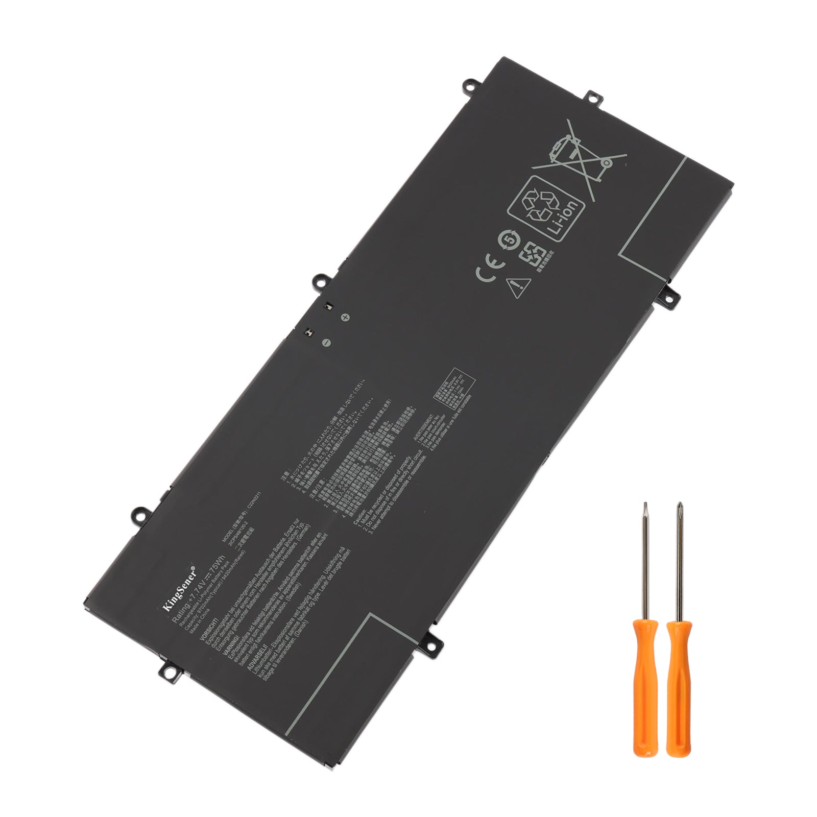 C22N2211 75Wh Li-ion battery comes with free screwdriver tools for easy DIY replacement in ASUS ZenBook 14 OLED