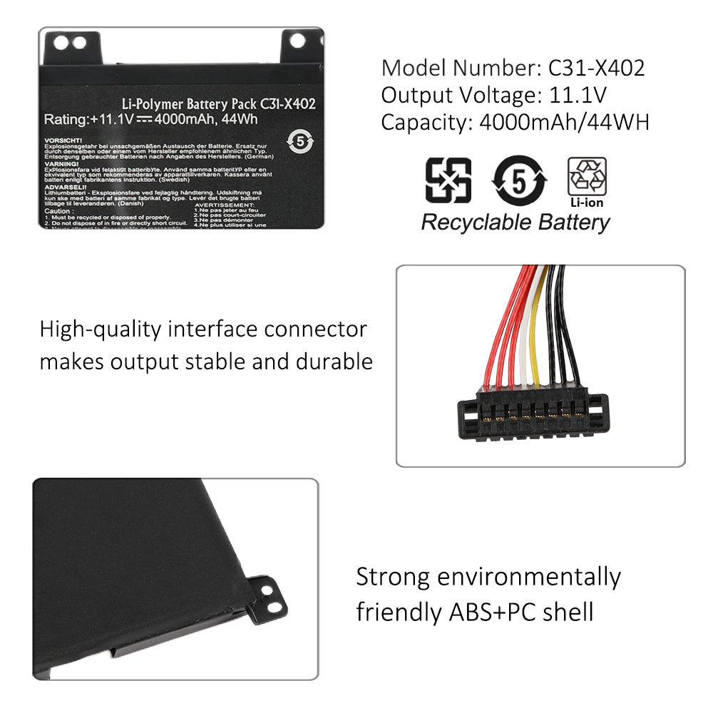 ASUS-C31-X402-4000mAh-Laptop-Battery
