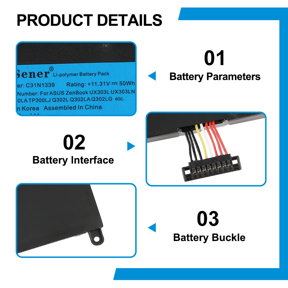 ASUS-C31N1339-11.31V-50WH-Laptop-Battery