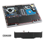 ASUS C31N1339 replacement Li-polymer laptop battery 11.31V 50Wh installation inside ASUS laptop