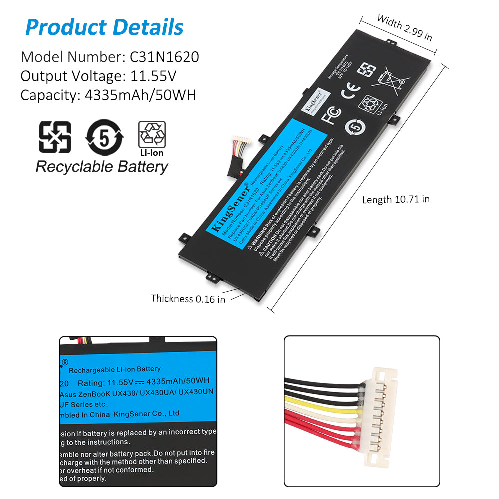 ASUS-C31N1620-11.55V-4335mAh-Laptop-Battery
