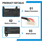 C31N1806 product details: 11.55V 42Wh 3ICP5/58/78 parameters, 9-pin multi-wire interface connector, M2X4 mount design for ASUS ZenBook laptop