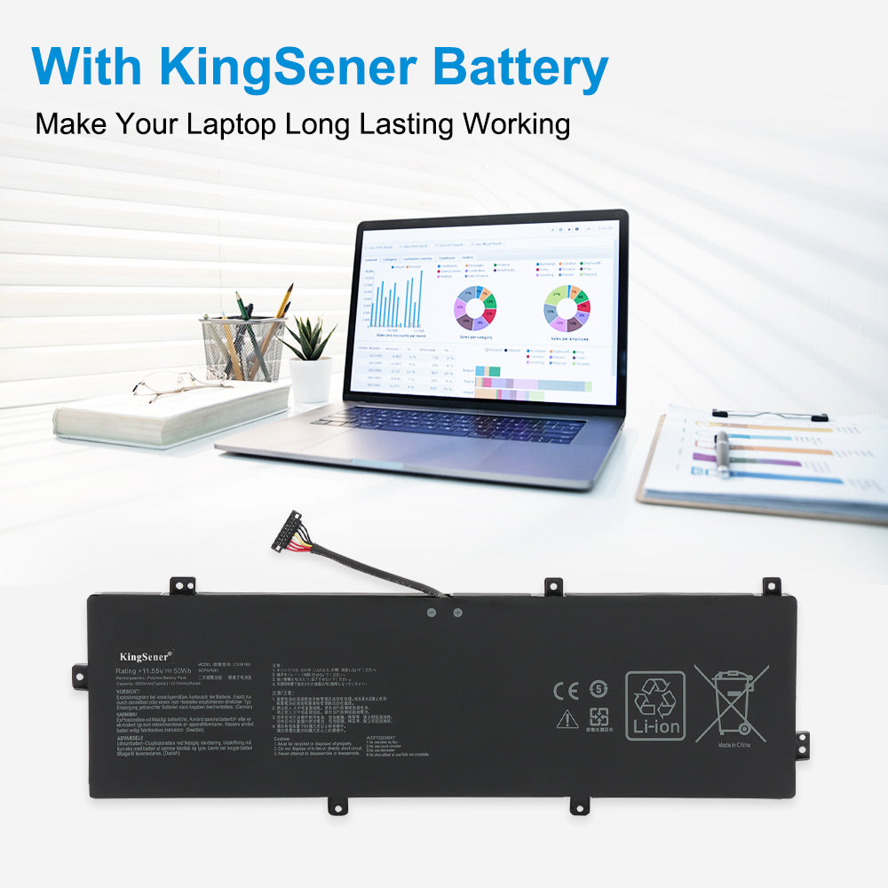 ASUS laptop powered by KingSener C31N1831 replacement battery 11.55V 50Wh for long-lasting working