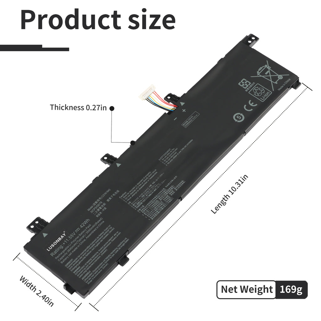 ASUS-C31N1843-11.55V-42WH-Laptop-Battery-LUSONBAY