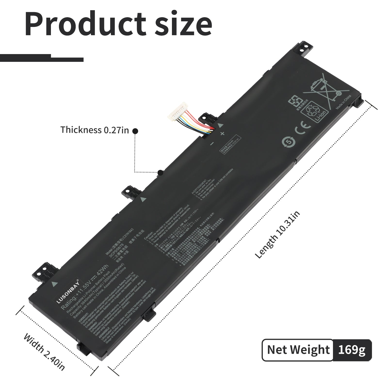 ASUS-C31N1843-11.55V-42WH-Laptop-Battery-LUSONBAY