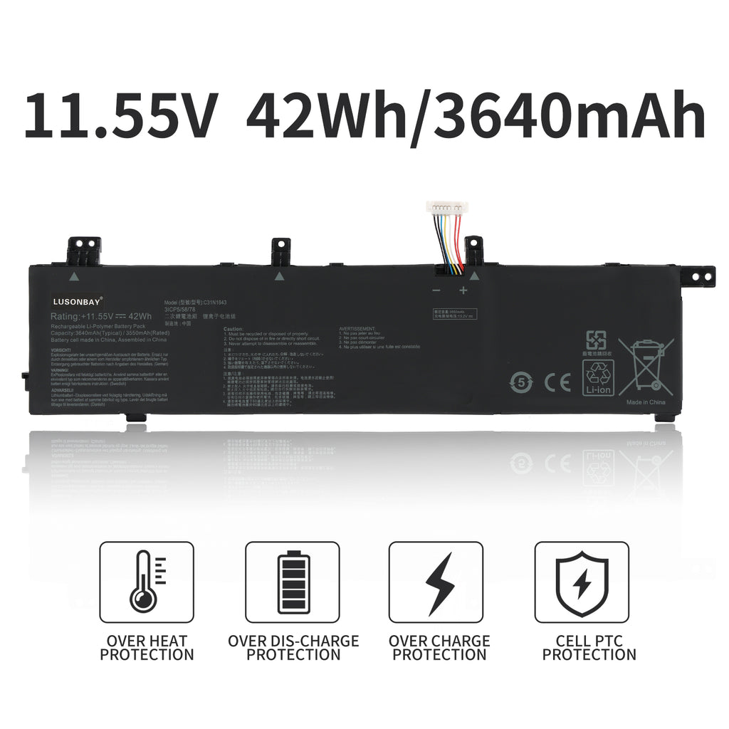 ASUS-C31N1843-11.55V-42WH-Laptop-Battery-LUSONBAY