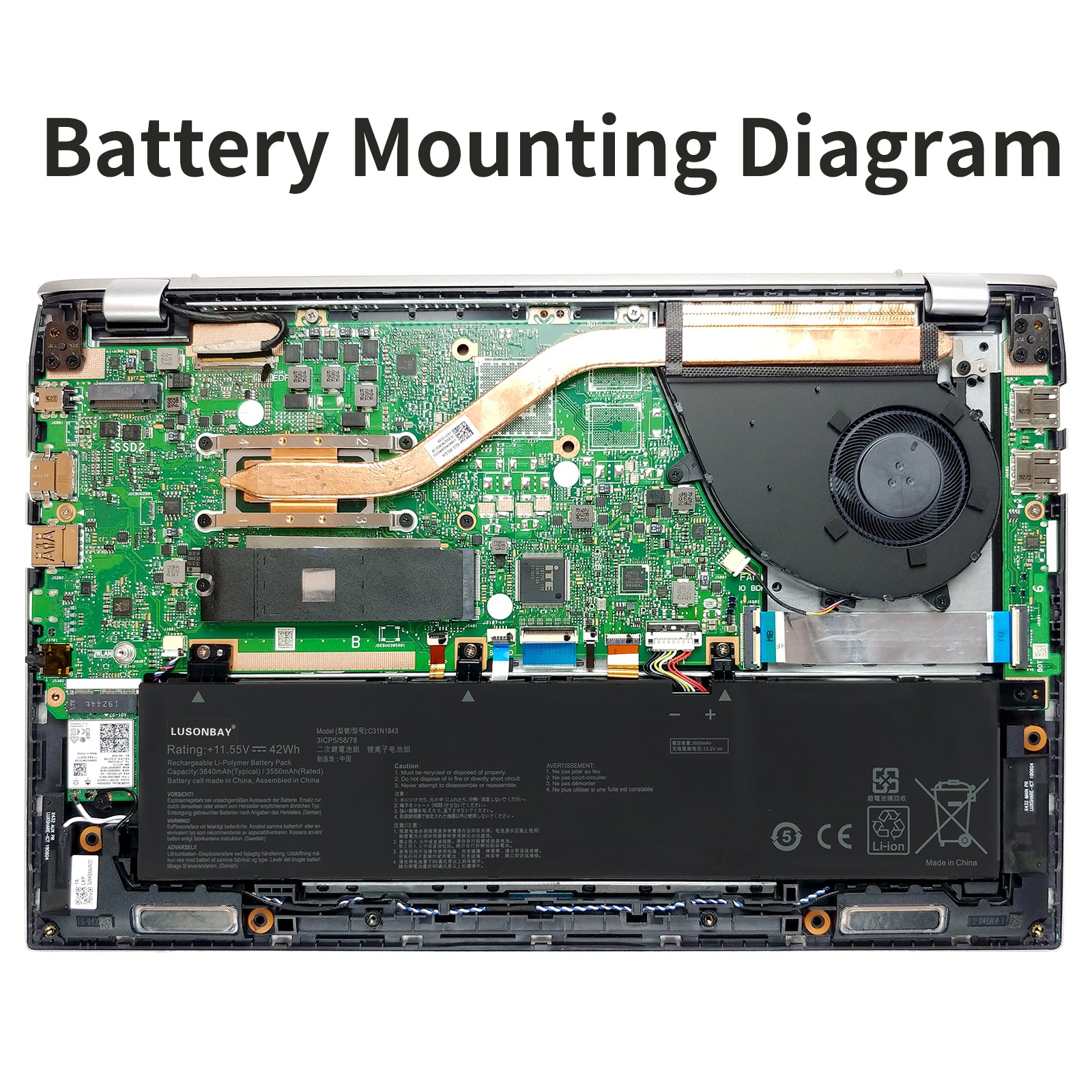 ASUS-C31N1843-11.55V-42WH-Laptop-Battery-LUSONBAY