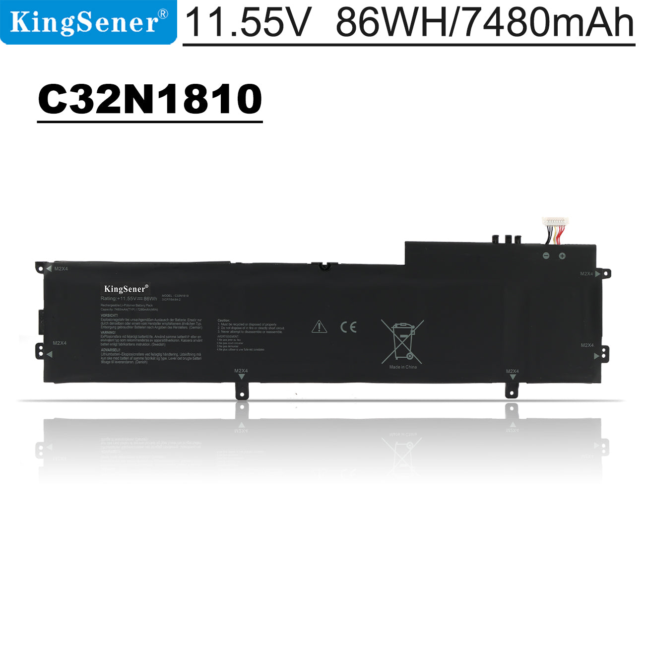 KingSener C32N1810 筆記型電腦電池適用於華碩 ZenBook Flip 15 UX562FN UX562FD 系列筆記型電腦 0B200-03070100