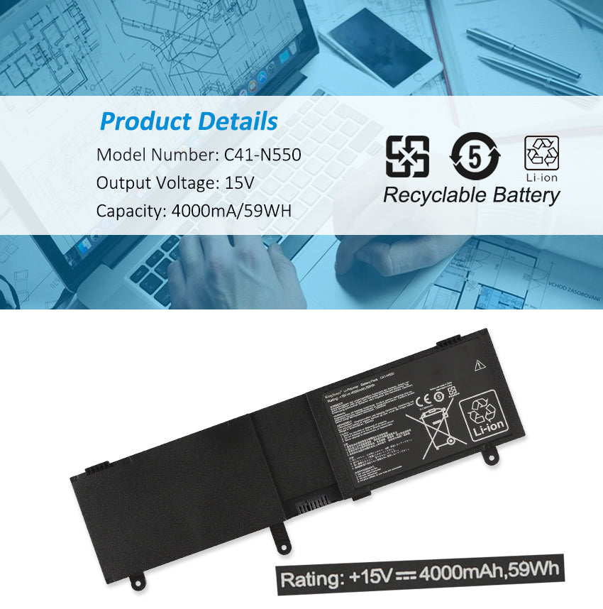 ASUS-C41-N550-15V-59WH-Laptop-Battery