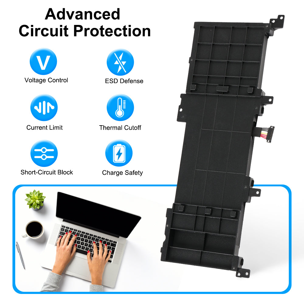 C41N1531 reinforced battery back design with 6-layer circuit protection features