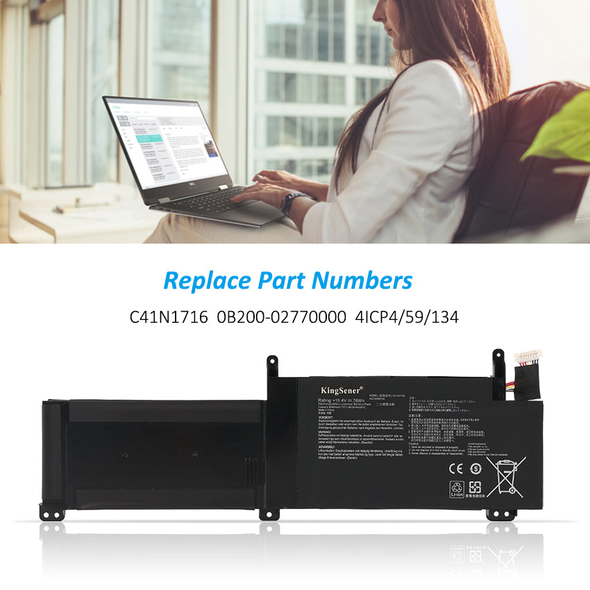 ASUS C41N1716 0B200-02770000 4ICP4/59/134 用ノートパソコンバッテリー