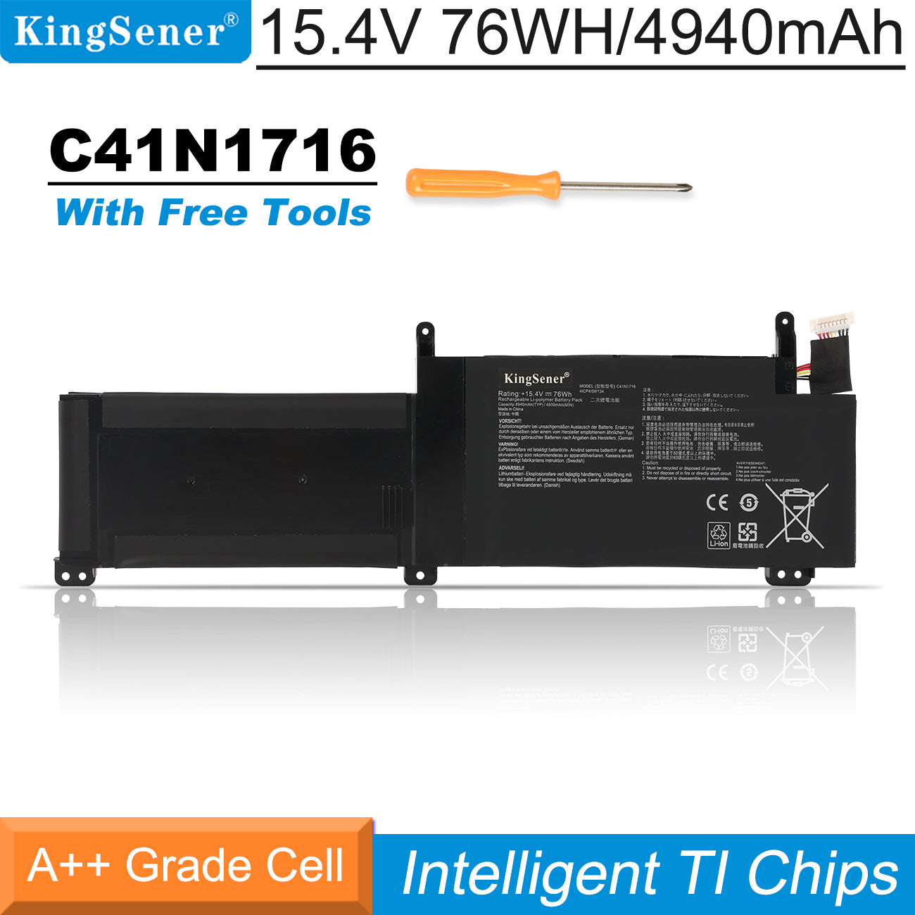 ASUS C41N1716 0B200-02770000 4ICP4/59/134 用ノートパソコンバッテリー