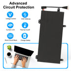 C41N1727 battery with 6-layer circuit protection: voltage, ESD, current, thermal, short-circuit, charge safety