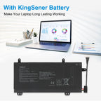 ASUS laptop powered by KingSener C41N1727 replacement battery 15.4V 55Wh for long-lasting working