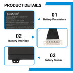 C41N1727 replacement battery details: 15.4V 55Wh 3605mAh 4ICP7/48/70 with white 8-pin connector and buckle