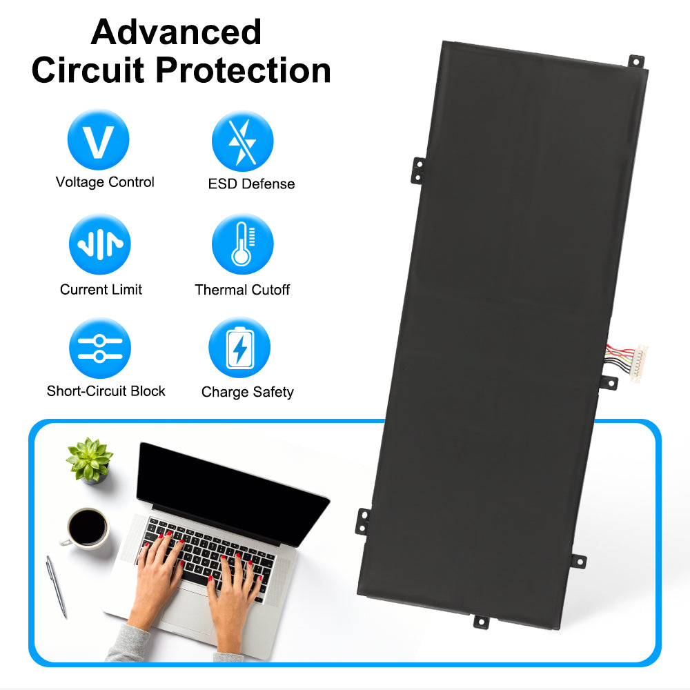 C41N1825 battery with 6-layer circuit protection: voltage, ESD, current, thermal, short-circuit, charge safety