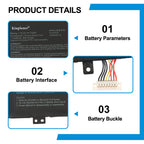 C41N1825 replacement battery details: 15.4V 72Wh 4725mAh 4ICP6/45/114 with colored wire harness and buckle