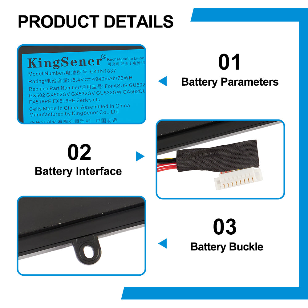 ASUS-C41N1837-15.4V-76Wh-Laptop-Battery
